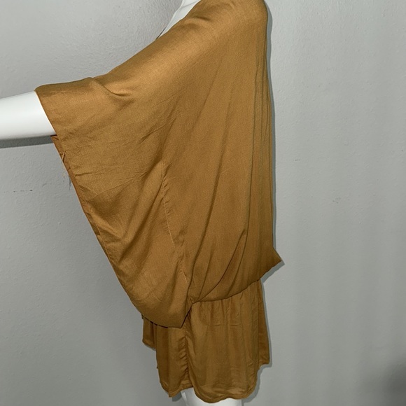 TIARE HAWAII *Margarita* Goldenrod yellow beach tunic caftan coverup dress M/L - Picture 5 of 10